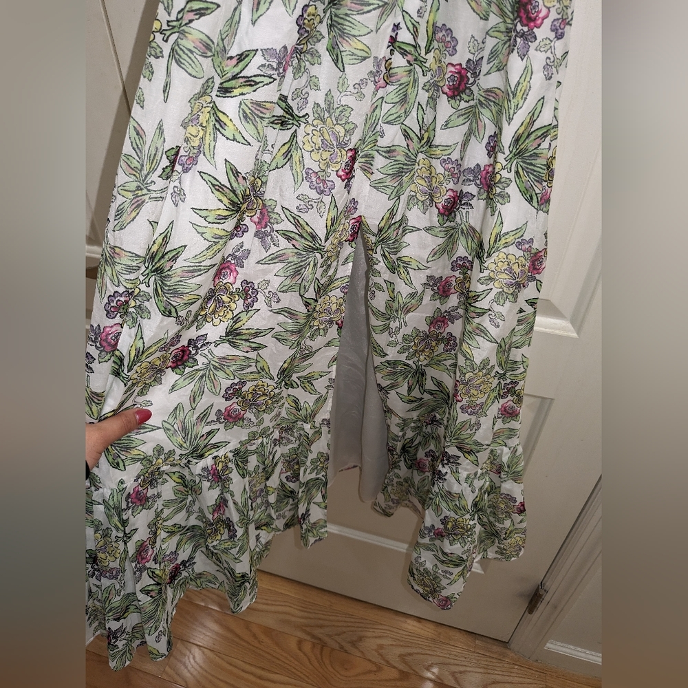 8. NWT CINQ A SEPT DOVER FLORAL HALTER NECK COTTON & SILK DRESS - Picture 4 of 8